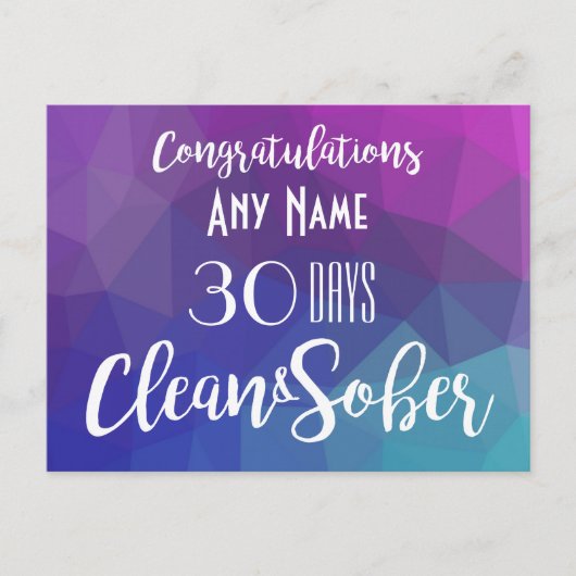 Gepersonaliseerde Sobriety Jubileum Verjaardagskaa Briefkaart (Voorkant)