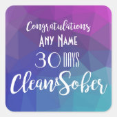 Gepersonaliseerde Sobriety Jubileum Verjaardagskaa Vierkante Sticker (Voorkant)