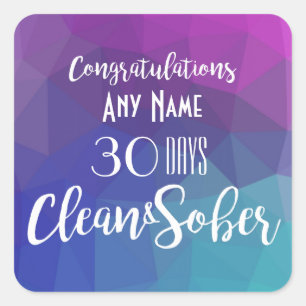 Gepersonaliseerde Sobriety Jubileum Verjaardagskaa Vierkante Sticker