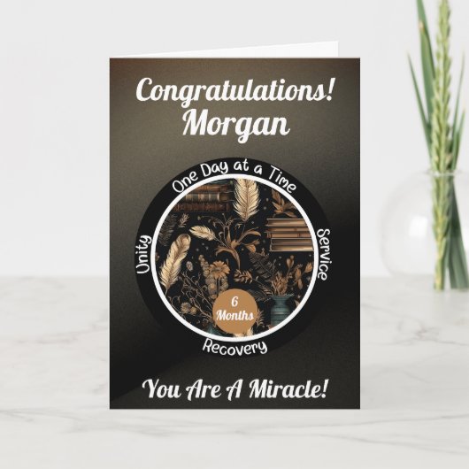 Gepersonaliseerde Sobriety Milestone Kaart - Boeke (Voorkant)
