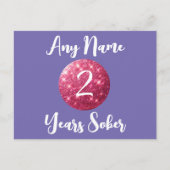 Gepersonaliseerde Sobriety Verjaardag Kaart Roze G (Voorkant)