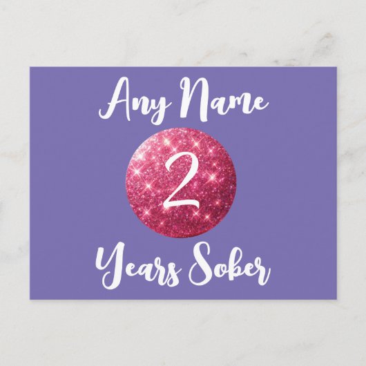 Gepersonaliseerde Sobriety Verjaardag Kaart Roze G (Voorkant)