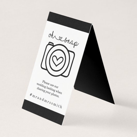 Gepersonaliseerde Social Media Hashtah Sign - Huwe Kaart (Achterkant)