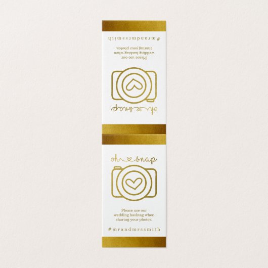 Gepersonaliseerde sociale media hashtah Sign - Wed Kaart (Buitenkant ongevouwen)