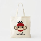 Gepersonaliseerde Sock Monkey Bookbag Tote Bag (Voorkant)