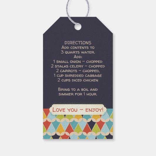 Gepersonaliseerde soep in een pot recept Routebesc Cadeaulabel (Achterkant)