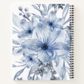 Gepersonaliseerde Soft Classic Blue Floral Journal Notitieboek (Achterkant)