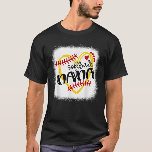 Gepersonaliseerde softbal hart T-shirt Schattigee  (Voorkant)