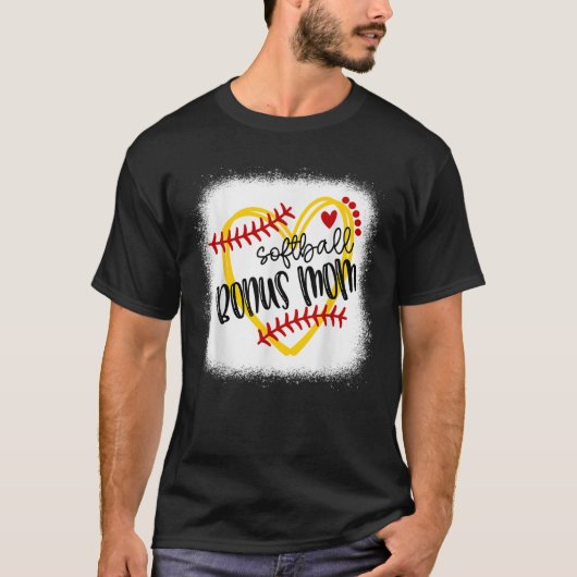 Gepersonaliseerde Softbal Hart T-shirt Schattigee (Voorkant)