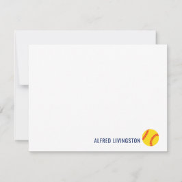 Gepersonaliseerde softbal notenkaarten met sportth bedankkaart