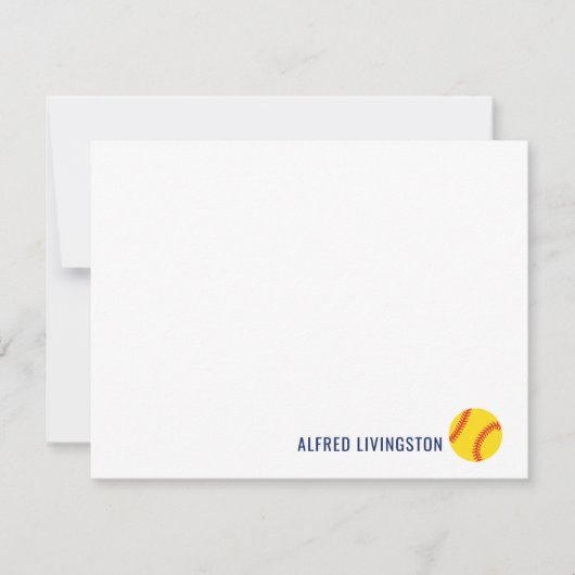 Gepersonaliseerde softbal notenkaarten met sportth bedankkaart (Voorkant)