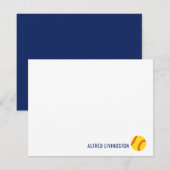 Gepersonaliseerde softbal notenkaarten met sportth bedankkaart (Voorkant / Achterkant)