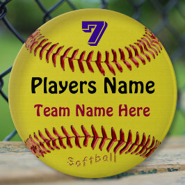 GEPERSONALISEERDE Softbal Pins, NUMMER, NAAM en TE Ronde Button 5,7 Cm