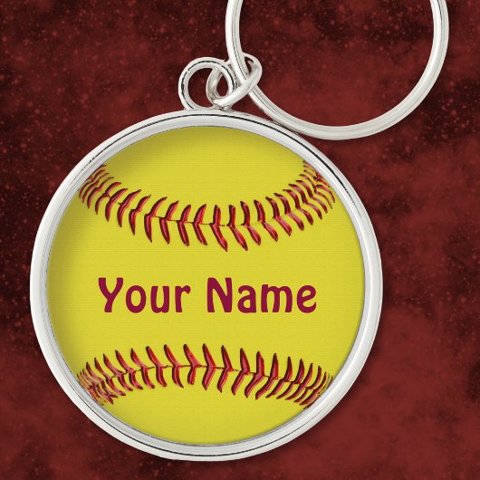 Gepersonaliseerde Softbal Sleutelhangers met JOUW