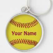 Gepersonaliseerde Softbal Sleutelhangers met JOUW (Voorkant)