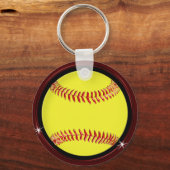 Gepersonaliseerde softbal-Sleutelhangers van Bourg Sleutelhanger (Achterkant)