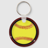 Gepersonaliseerde softbal-Sleutelhangers van Bourg Sleutelhanger (Achterkant)