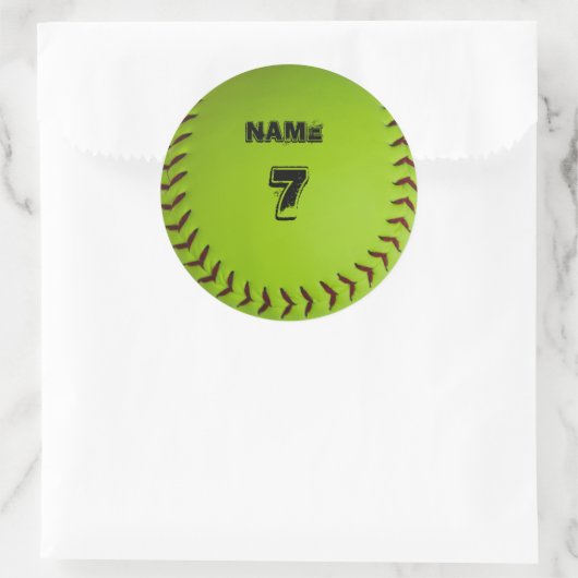 Gepersonaliseerde softbal sticker (Tas)