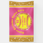 Gepersonaliseerde Softbal Verjaardag Party Decorat Spandoek (Verticaal)