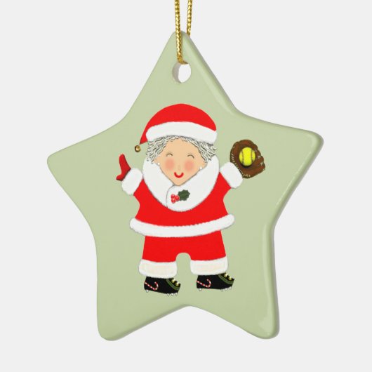 gepersonaliseerde softbalkeepname keramisch ornament (Links)