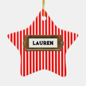 gepersonaliseerde softbalkeepname keramisch ornament (Achterkant)