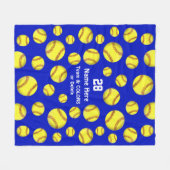 Gepersonaliseerde Softball Blanket, Tekst, Kleuren Fleece Deken (Voorkant (Horizontaal))