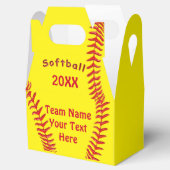 Gepersonaliseerde Softball Favor Box JOUW TEKST, K Bedankdoosjes (Geopend)