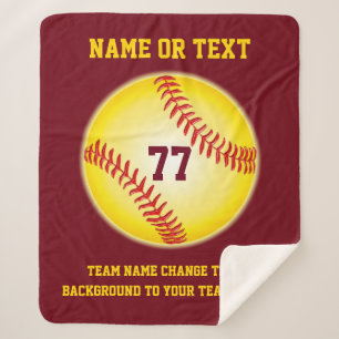 Gepersonaliseerde Softball Giften voor Hogers of S Sherpa Deken