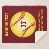 Gepersonaliseerde Softball Giften voor Hogers of S Sherpa Deken (Voorkant (horizontaal))