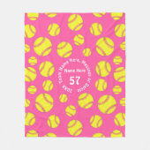 Gepersonaliseerde Softball Gifts for Girls, Softba Fleece Deken (Voorkant)