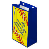 Gepersonaliseerde Softball Goodie Bags in 4 Groott Klein Cadeauzakje (Voorkant Gekanteld)