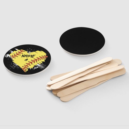 Gepersonaliseerde Softball Hart Set van Hand Fans Handwaaier (Niet-gemonteerd)