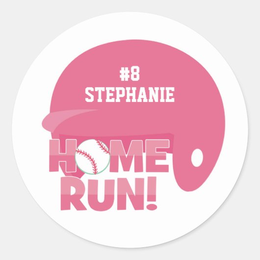 Gepersonaliseerde softball home run helm sticker (Voorkant)