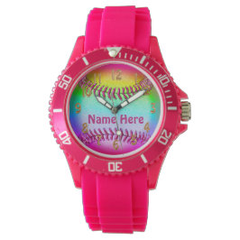 Gepersonaliseerde Softball Horloges voor Meisjes e