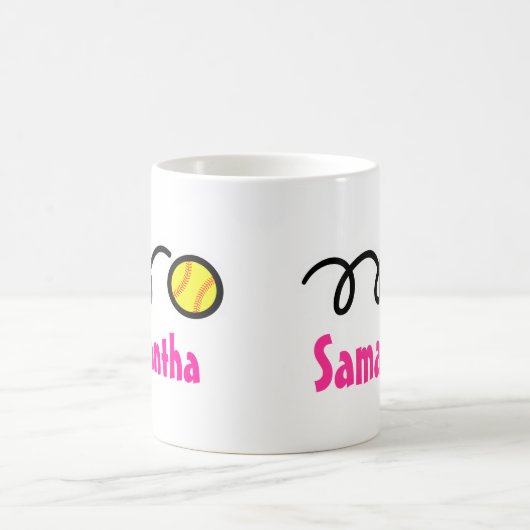 Gepersonaliseerde softball mok met klantgerichte n (Center)