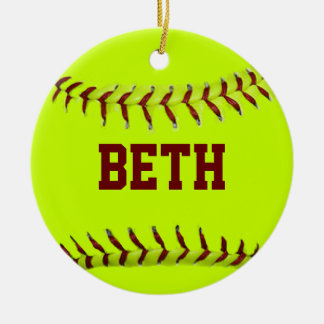 Gepersonaliseerde Softball Ornament