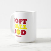 Gepersonaliseerde Softball Papa Vaderdag Koffiemok (Voorkant links)