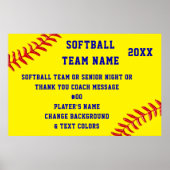 Gepersonaliseerde Softball-Posters, Hoger Softball Poster (Voorkant)