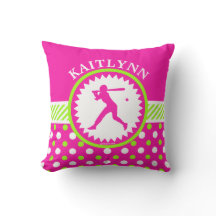 Gepersonaliseerde Softball roze - Groene Polka-Sti