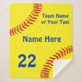 Gepersonaliseerde Softball Senior Night Gifts, Sof Sherpa Deken (Voorkant)