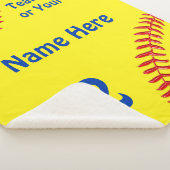 Gepersonaliseerde Softball Senior Night Gifts, Sof Sherpa Deken (3/4)