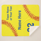 Gepersonaliseerde Softball Senior Night Gifts, Sof Sherpa Deken (Voorkant (horizontaal))