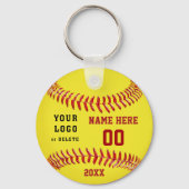Gepersonaliseerde Softball-Sleutelhangers Jouw tek Sleutelhanger (Voorkant)