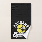 Gepersonaliseerde Softball Speler VOEG NAAM TOE Re Bad Handdoek (Handdoek)