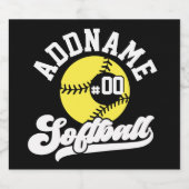 Gepersonaliseerde Softball Speler VOEG NAAM TOE Re Bier Etiket (Enkel label)