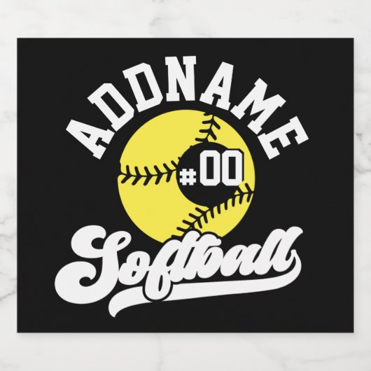 Gepersonaliseerde Softball Speler VOEG NAAM TOE Re Bier Etiket (Enkel label)