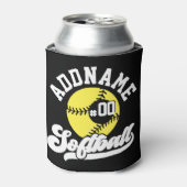 Gepersonaliseerde Softball Speler VOEG NAAM TOE Re Blikjeskoeler (Blikje Voorkant)