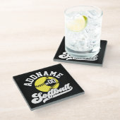 Gepersonaliseerde Softball Speler VOEG NAAM TOE Re Glazen Onderzetter (Schuin)