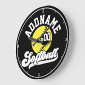 Gepersonaliseerde Softball Speler VOEG NAAM TOE Re Grote Klok (Hoek)