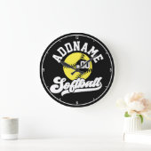 Gepersonaliseerde Softball Speler VOEG NAAM TOE Re Grote Klok (Huis)